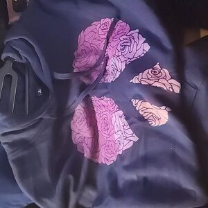 Blue heart fleece hoodie